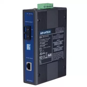 Mediálny konvertor ADVANTECH EKI-2541S-AE — Ethernet 10/100 Mbit/s na jednovidové optické vlákno, 1 optický port