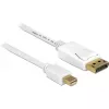 DeLOCK – DisplayPort kábel – Mini DisplayPort (M) – DisplayPort (M) – 3,0 m – biely (83483)