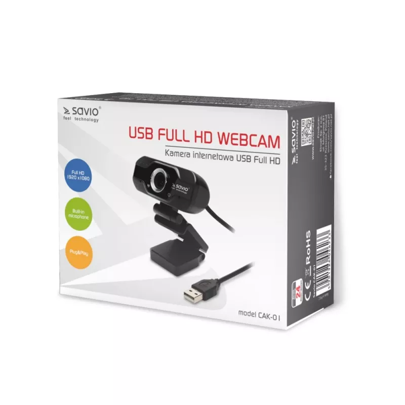 Savio internetová kamera webkamera USB Full HD so vstavaným mikrofónom