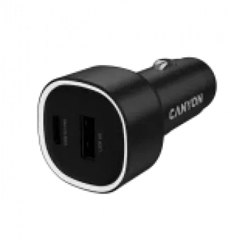 CANYON auto nabíjačka OnDrive 48 PD 48W USB-A+USB-C čierna