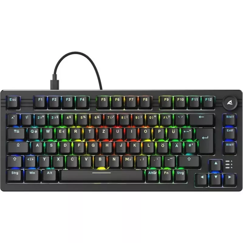 Sharkoon SGK25 klávesnica Home USB QWERTZ nemecká čierna 75% RGB LED