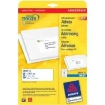 Avery - adresové etikety - biela - 99,1 x 38,1 mm - 350 etikiet (25 listov x 14) (J8163-25)