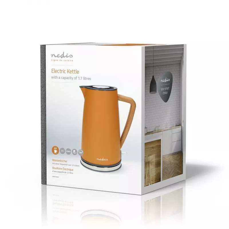 Nedis KAWK510EOR elektrická kanvica, 1,7 l, oranžová