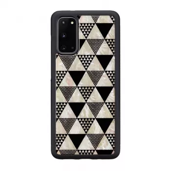 Ochranné puzdro na telefón iKins pre Samsung Galaxy S20 – pyramídová štruktúra, čierne