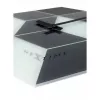 NeXtime hodiny 8171 Cubic, 43,5x37 cm, nástenné, čierne/biele/sivé