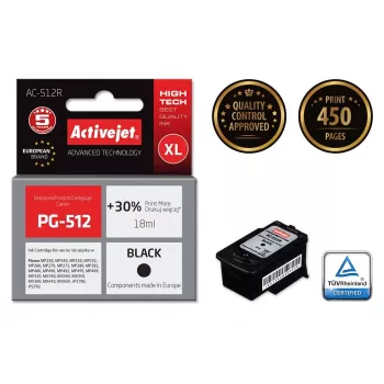 Activejet AC-512R atrament (náhrada za Canon PG-512; Premium; 18 ml; čierna)