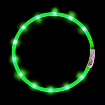 LED obojok Anicoll zelený pre psy a mačky model nabíjateľné osvetlenie