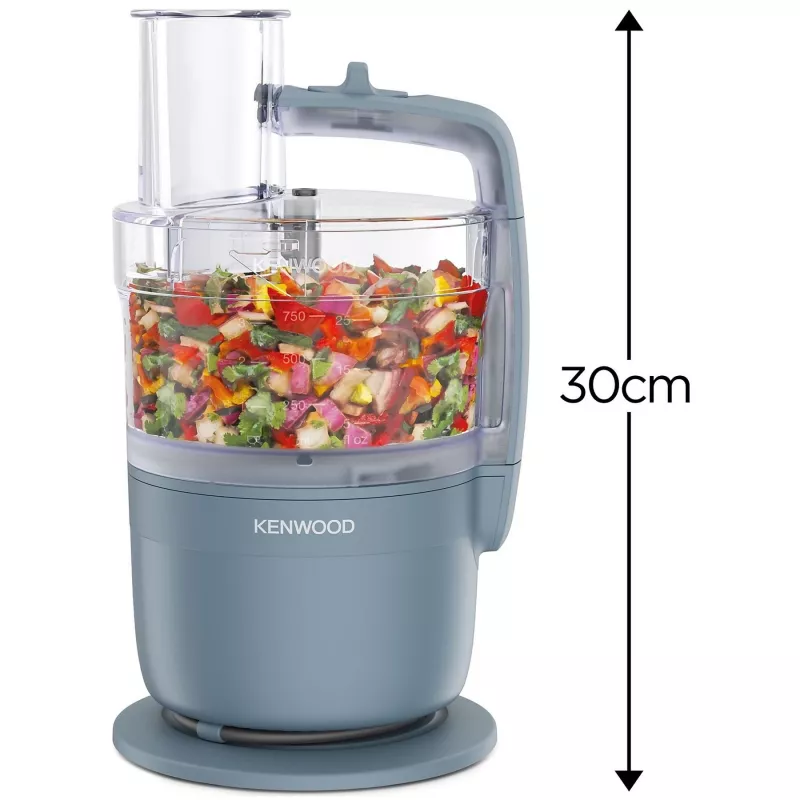 Kuchynský robot Kenwood FDP23.140GY MultiPro Go — kompaktný prenosný drvič, sivý