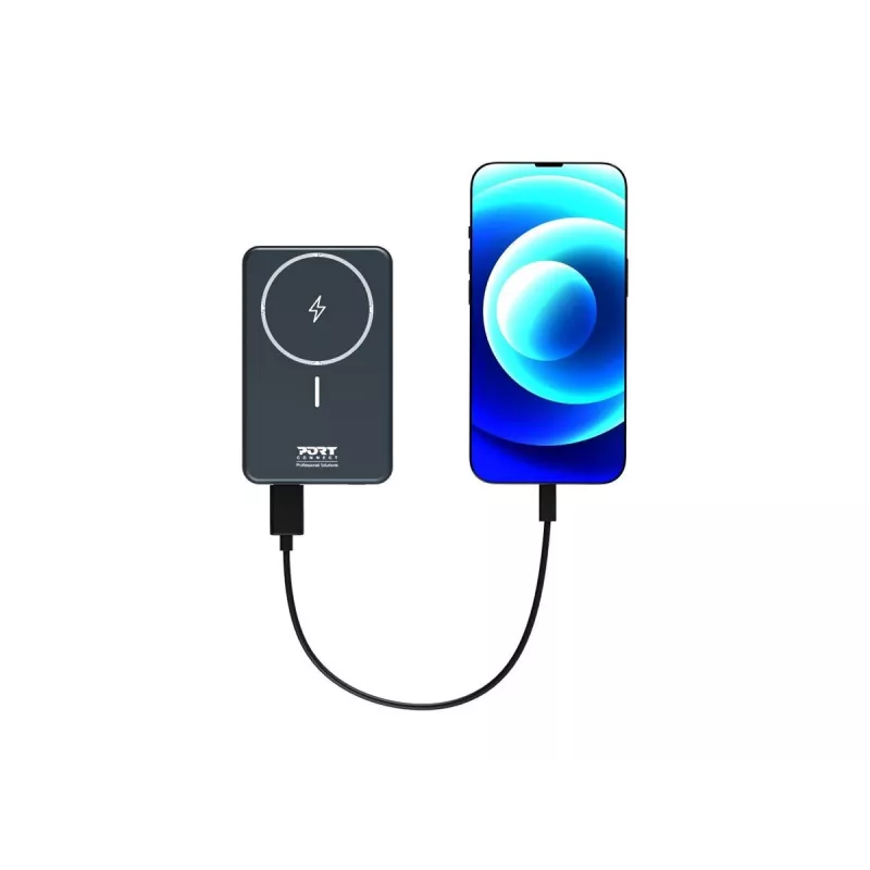 Port Designs 907005 powerbanka 10000 mAh bezdrôtové nabíjanie čierna
