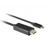 Lanberg CA-CMDP-10CU-0010-BK kábel USB-C na DisplayPort 1 m, 4K/60Hz, HDR, 21,6 Gb/s, pozlátené konektory, čierny