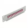 Optický patch panel DeLOCK 10 palcov 12 port LC Duplex fialový 1U sivý