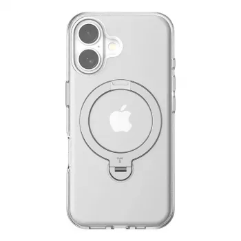 Torras Ostand Spin puzdro pre iPhone 16 Plus, priehľadné ochranné puzdro