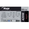 Akyga Basic AK-B1-420 ATX napájací zdroj 420 W, 120-mm ventilátor, pasívne PFC, sivý