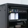 Qoltec 54509 posuvná oceľová polica do racku, 600x600, čierna