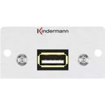 Kindermann Konnect 50 alu - modulárny Faceplate-Snap-In - USB 2.0 Type A