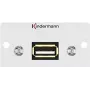 Kindermann Konnect 50 alu - modulárny Faceplate-Snap-In - USB 2.0 typ A
