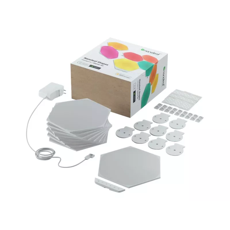 Nanoleaf Shapes Hexagons Smarter Kit, LED svetelné panely, 9 ks, biela