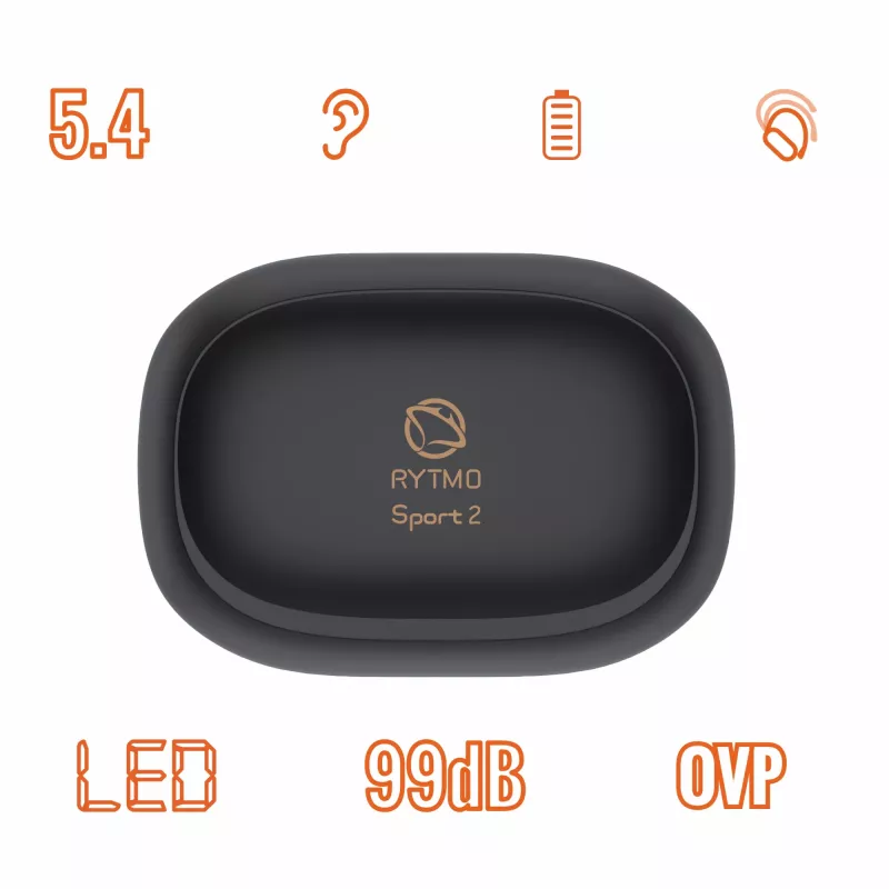 Bezdrôtové športové slúchadlá MANTA Rytmo Sport 2 MATWS012BK — True Wireless, in-ear, čierne