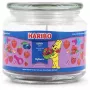 Vosková sviečka Haribo A2168 okrúhla černica-malina-jahoda, ružová, 100 mm × 100 mm, 300 g, sklenená nádoba