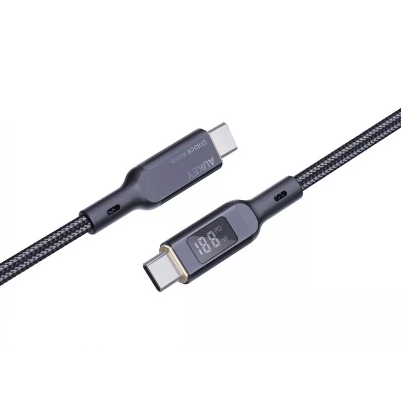 AUKEY CB-MCC102 USB kábel 1,8 m USB-C čierny 480 Gbit/s