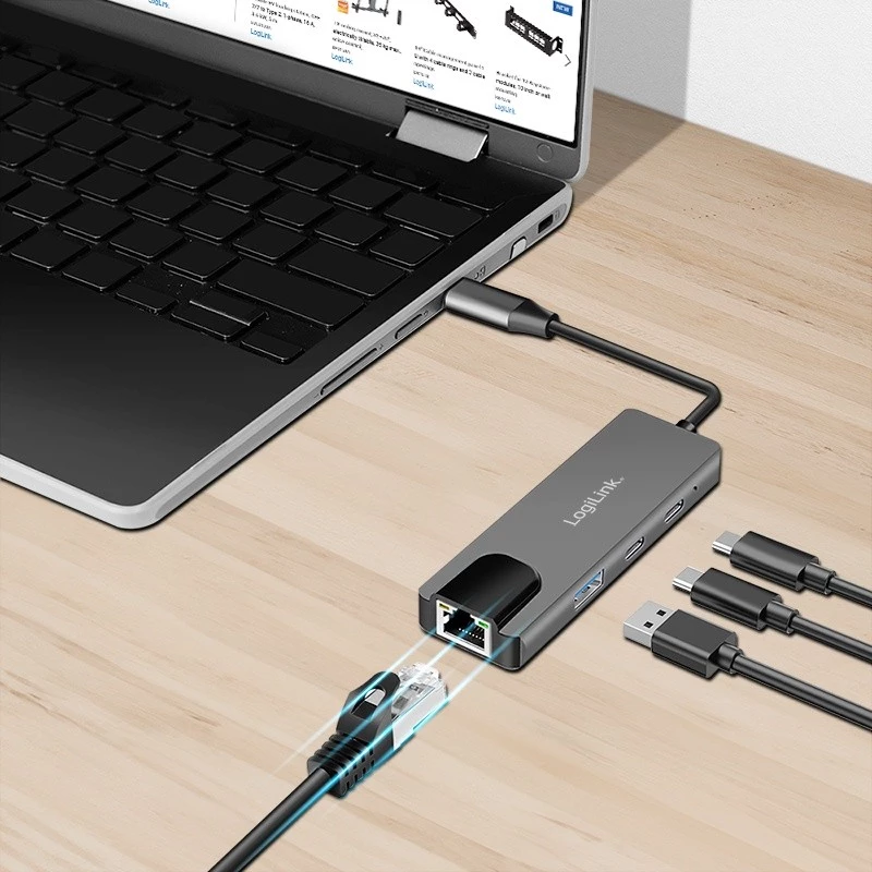 USB 3.2 Gen1 hub, 3-portový s 2,5G Ethernet