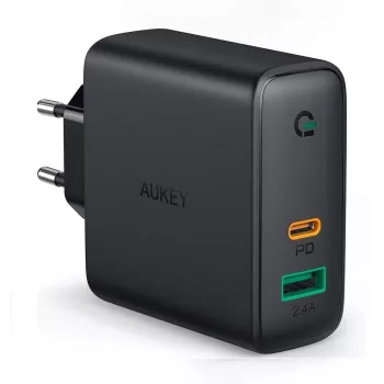 Nástenná nabíjačka 2xUSB Power Delivery (1xUSB A+1xUSB C) 5.4A 30W Dynamic Detect PA-D1