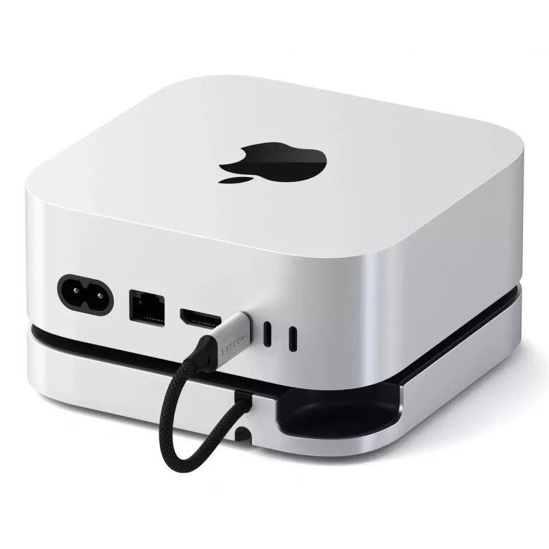 Satechi dokovacia stanica/replikátor portov pre notebook ST-GNMMES — káblový USB 3.2 Gen 2 Type-C hub, USB-A & SD, strieborný
