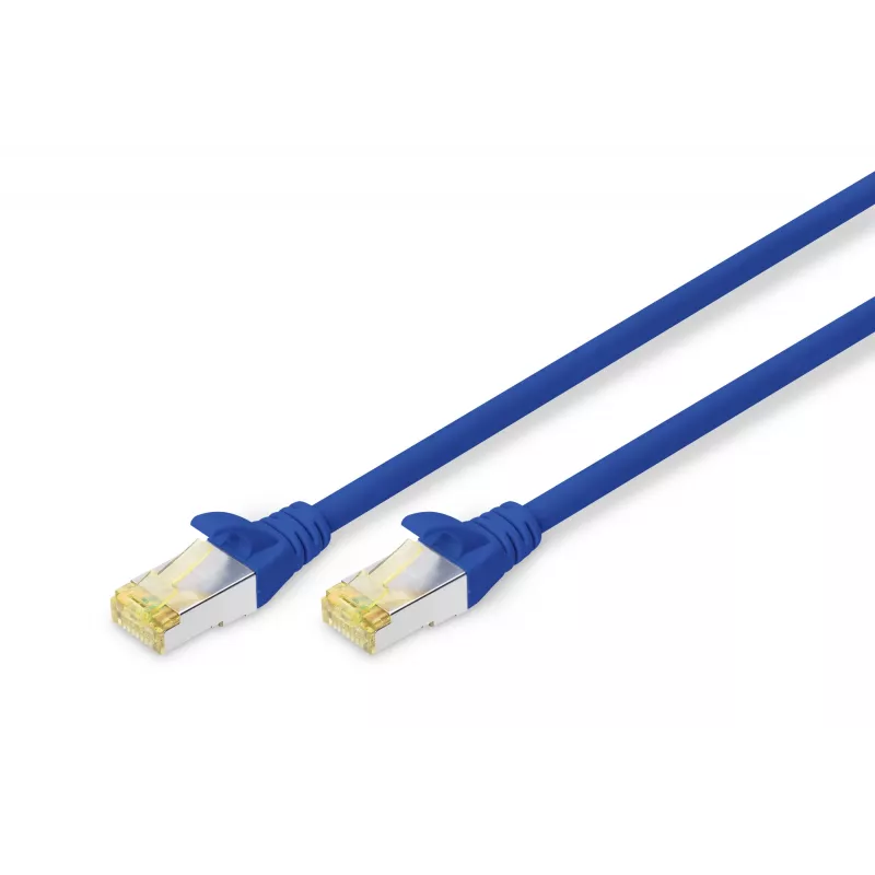 DIGITUS CAT6A S-FTP PATCH KÁBEL LSZH AWG 26/7 DĹŽKA 0,25 M MODRÝ
