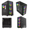 PC skriňa SAVIO Noctis Flow RGB — Cube, ATX/Mini-ITX, 3x 120 mm predné ventilátory, bočné okno z tvrdeného skla, max. GPU 35 cm