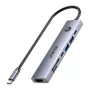 USB-C hub Unitek H1124AGY01 s 100W PD, HDMI 2.0, 2x USB‑A, 2x USB‑C, SD/microSD čítačka kariet — hliník