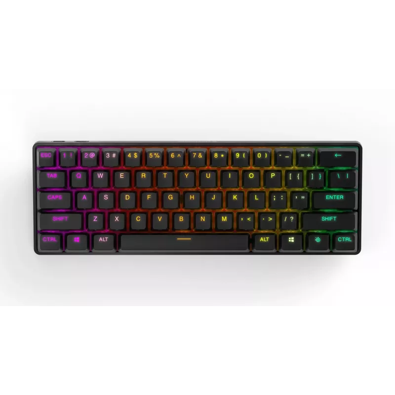 Mechanická herná klávesnica STEELSERIES Apex Pro Mini Wireless — 60% formát, USB + RF Wireless + Bluetooth, QWERTY US, čierna