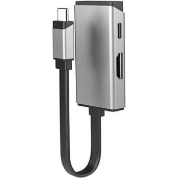 ALOGIC MagForce DUO Charge – video adaptér – 24 pin USB-C samec na HDMI, USB-C (len napájanie) samica – 13.5 cm – vesmírne sivý – podpora 4K 60 Hz