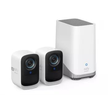 Eufy Security S300 EufyCam 3C sada 2 kamier bezpečnostná kamera vonkajšia bezdrôtová, 4K kamera, rozšíriteľné lokálne úložisko až do 16 TB, AI rozpoznávanie tvárí