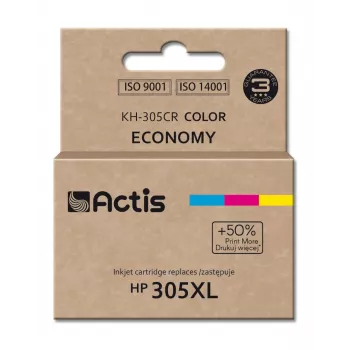Atramentová kazeta ACTIS KH-305CR kompatibilná s HP 305XL – farba (cyan, magenta, žltá), na báze farbiva 18 ml, štandardná výdrž, jednotlivé balenie