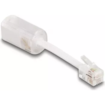 Káblový gender adaptér DeLOCK 88170 RJ10 0,03 m transparentný biely