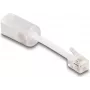Káblový gender adaptér DeLOCK 88170 RJ10 0,03 m transparentný biely