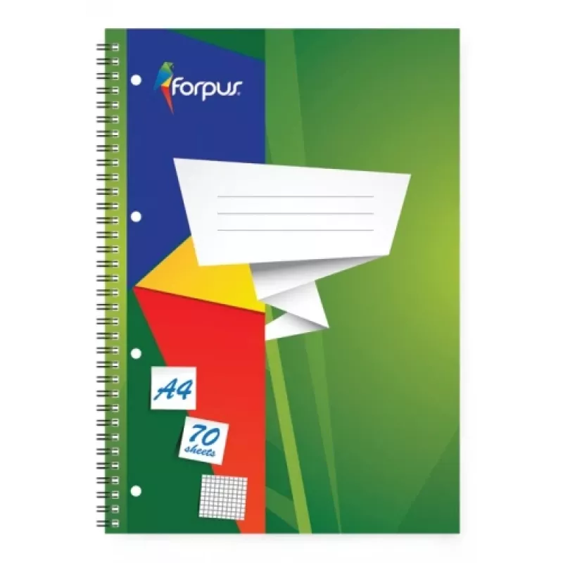 Špirálový blok Forpus, A4/70, štvorčekovaný, mäkká väzba 0722-003