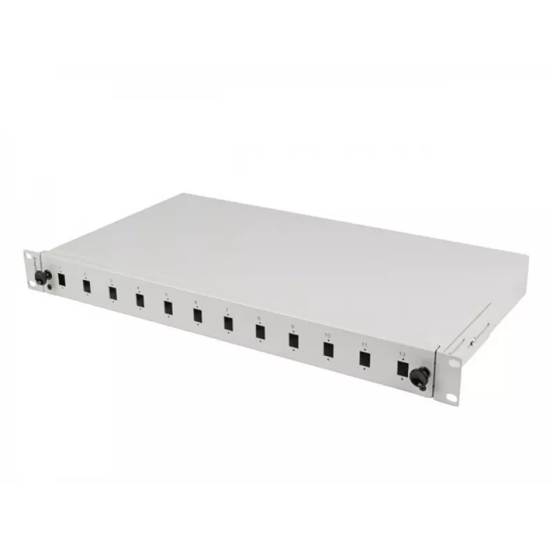 Patch panel Lanberg FOP1-12SS-LDS sivý ABS oceľ 19 palcov