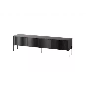TV skrinka cama meble VERA 190x40x50 cm – matný čierny vrch a rám