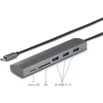 Renkforce RF-3374948 rozbočovač rozhraní USB 2.0 Type-C 5000 Mbit/s strieborná (RF-3374948)