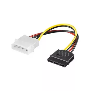 S-ATA napájací kábel 1x 4-pinový konektor samec na 15-pinový konektor samica, dĺžka: cca 15 cm, Good Connections® (5021-ATA)