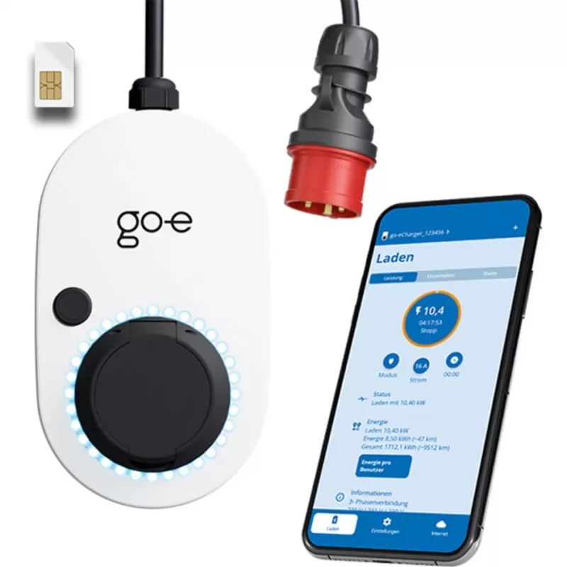 Nabíjačka Gemini flex 2.0, 22 kW (32A 3-fázová), Wallbox biela/čierna, mobilná nabíjačka, 4G/LTE