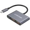 USB-C 3-in-1 hub CANYON DS-3 tmavosivý – USB-C na USB-A + HDMI + PD priechod