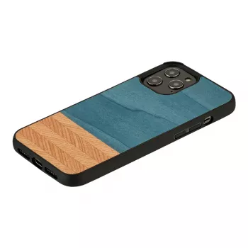Puzdro na telefón man and wood pre iPhone 12 Pro Max denimovo-čierna
