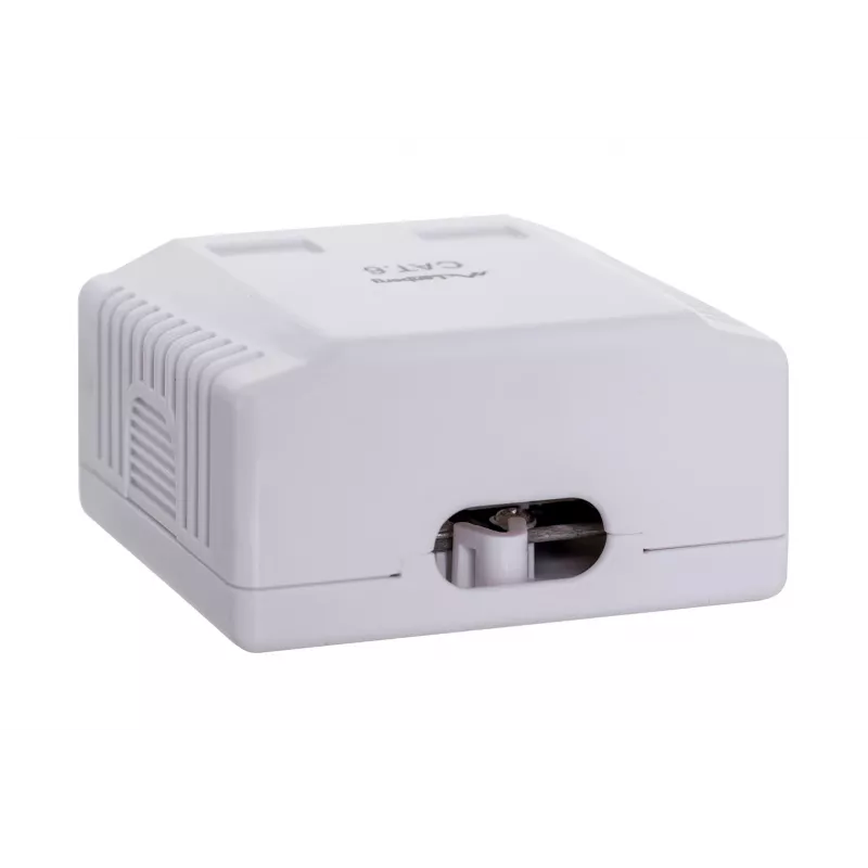 LANBERG nástenná zásuvka RJ-45 Cat6 OU6-0002-W biela, 2 konektory samica, 30×54×57 mm