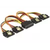 SATA kábel DeLOCK 60156 0,15 m SATA 15-pol 4 x SATA 15-pol viacfarebný