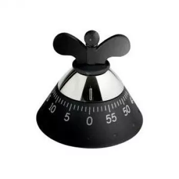 Kuchynský časovač Alessi A09 B čierny 120 mm x 120 mm x 90 mm