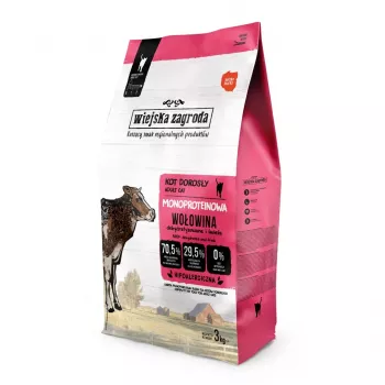 WIEJSKA ZAGRODA monoprotein hovädzie - suché krmivo pre mačky - 3 kg