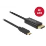 DeLOCK 85256 Videokábel adaptér 2 m USB Type-C DisplayPort čierny