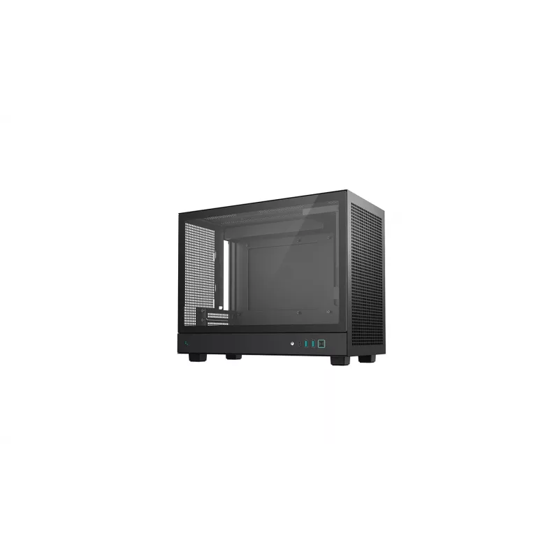 DeepCool CH160 PLUS R-CH160-BKNGM0-G kompaktná počítačová skriňa (SFF), Mini-ITX/Micro-ATX, tvrdené sklo, čierna
